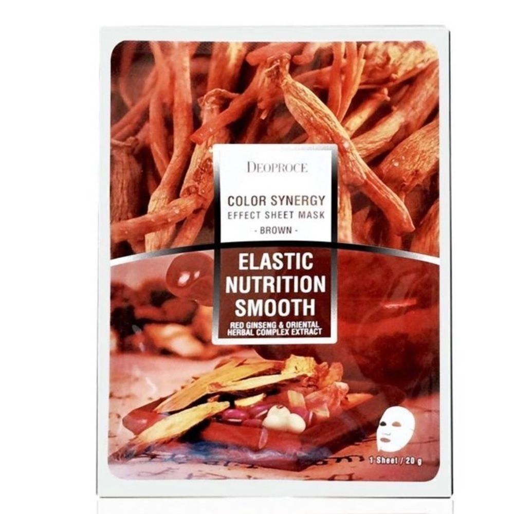 DEOPROCE Color Synergy Mask BROWN: Red Ginseng & Oriental Herbal Complex Extract